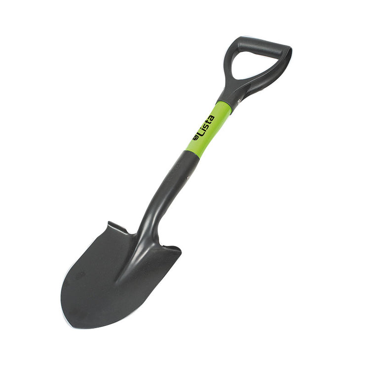 Pala de punta compacta LISTA con mango de fibra de vidrio y anilla ergonómica, 68 cm de longitud