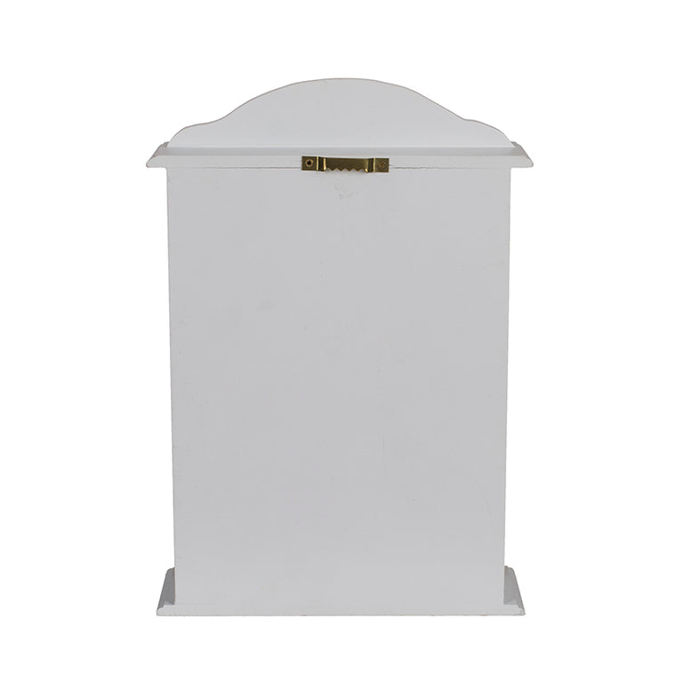 Parte trasera de caja guardallaves con soporte metálico de diente de sierra para colgar