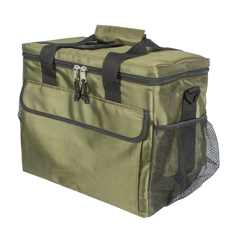 Nevera portátil flexible HABITEX Fuji verde 25L con doble cremallera y asa superior