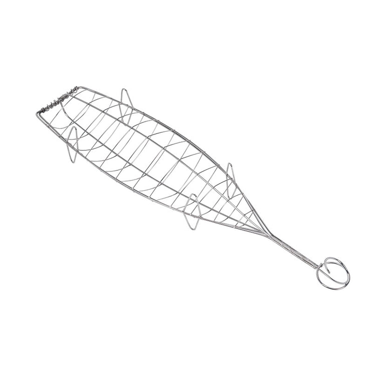 Parrilla besuguera Sauvic de acero inoxidable 18/8 con diseño abombado para pescado.