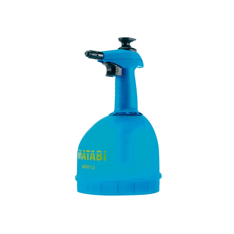 Pulverizador de presión previa Matabi Berry 1,5 azul con depósito translúcido y boquilla regulable