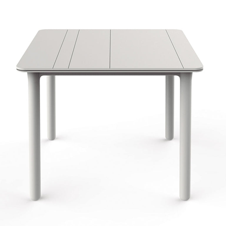 Mesa de jardín Resol Noa blanca 90x90 cm con patas reforzadas y protección UV para exterior.
