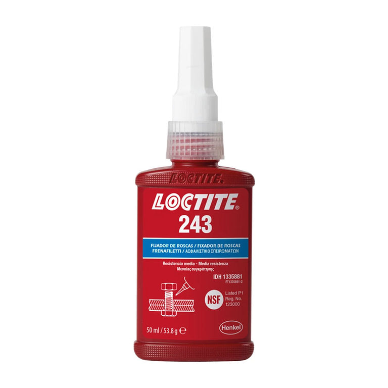 Bote de fijador de roscas LOCTITE 243 de resistencia media para sellado y fijación de tornillería metálica