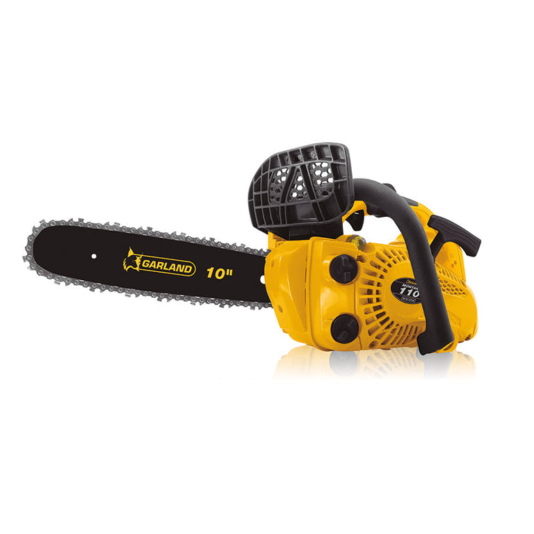 Motosierra de poda a gasolina Garland Montana 110-V21 con espada de 10 pulgadas y motor de 25.4cc color amarillo