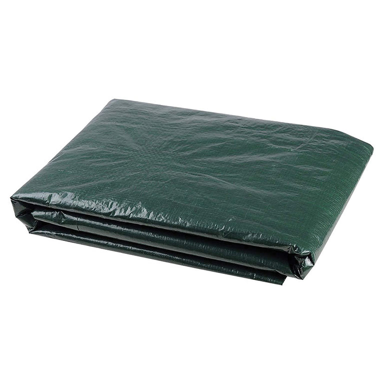 Funda para muebles de exterior plegada de color verde oscuro resistente