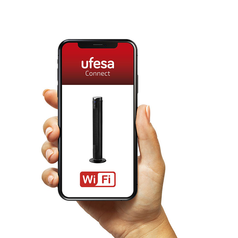 Control remoto del ventilador UFESA Oslo mediante smartphone y aplicación Ufesa Connect