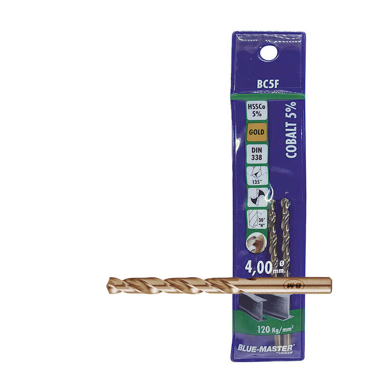 Broca profesional Blue-Master BC5F de 4mm con punta autocentrante 135 grados
