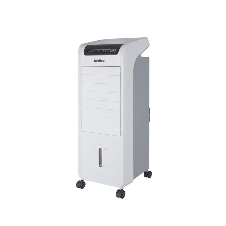 Climatizador evaporativo HABITEX VC-9 blanco con ruedas y panel de control superior