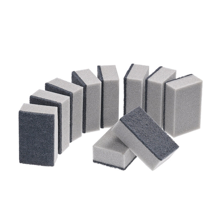 Pack de 10 estropajos esponja HABITEX Rex de doble cara en color gris para limpieza universal.