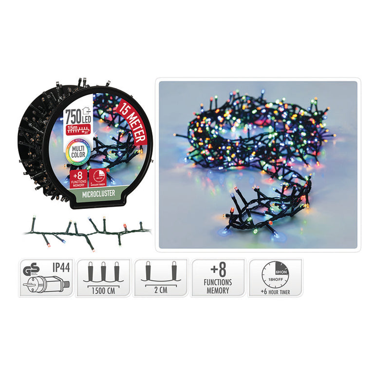 Guirnalda Microcluster LED IP44 - Luces Navidad Exterior