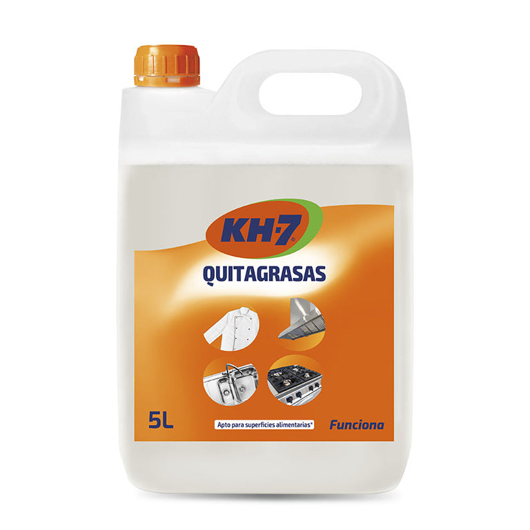 Garrafa de 5 litros de desengrasante profesional KH-7 Quitagrasas para superficies alimentarias