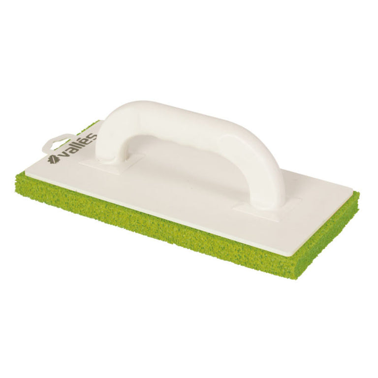 Llana Vallés de goma-espuma verde grano intermedio con mango ergonómico de PE.