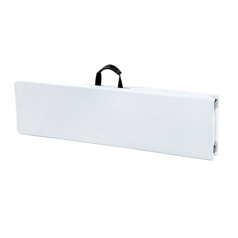 Silla plegable de resina blanca con estructura metálica negra serie TAY
