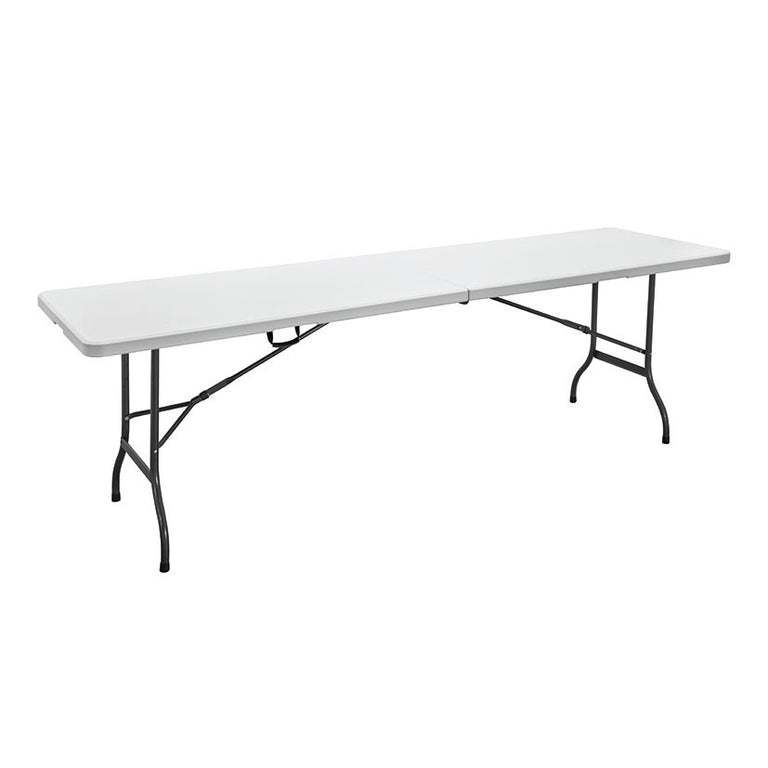 Mesa plegable extra larga TAY de 240 cm ideal para banquetes y reuniones familiares.