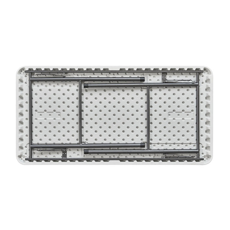 Silla plegable de resina blanca con estructura metálica negra serie TAY