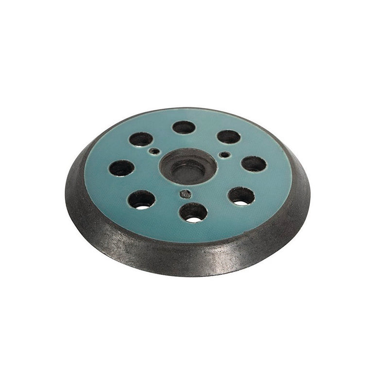Base circular autoadhesiva con orificios de aspiración para recambio de lijadora.