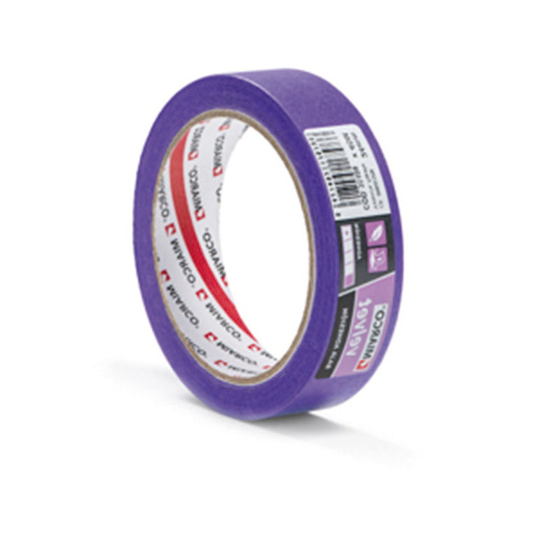 Rollo de cinta adhesiva MIARCO Velvet color violeta de baja adhesión para enmascarar superficies delicadas