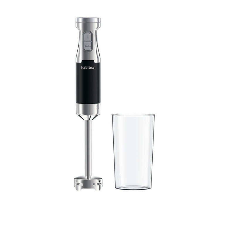 Batidora de mano Habitex SC2401X de acero inoxidable con vaso medidor transparente de 700 ml.