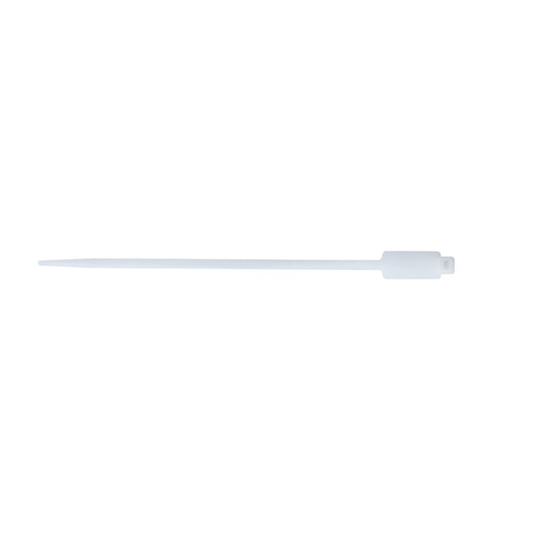 Brida de nylon blanca con lengüeta para identificación de cables