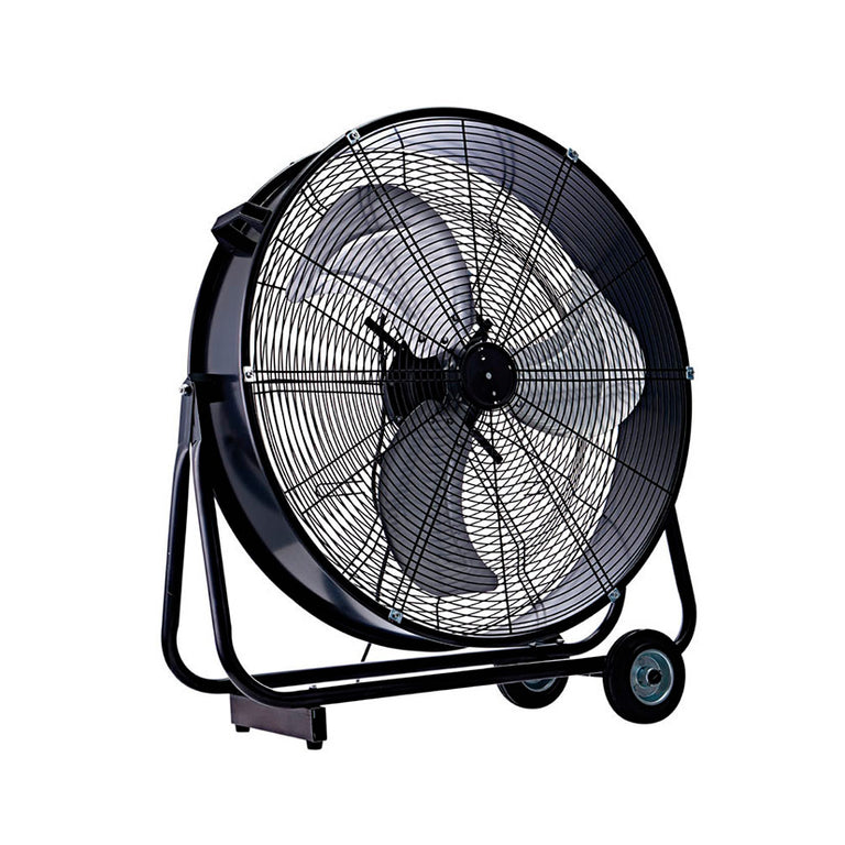 Ventilador industrial de suelo Habitex VIS-500 negro con ruedas y aspas de aluminio de 60 cm