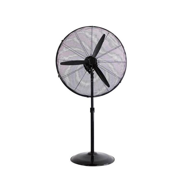 Ventilador industrial de pie HABITEX VIPS-180 negro con hélices de aluminio y base redonda estable