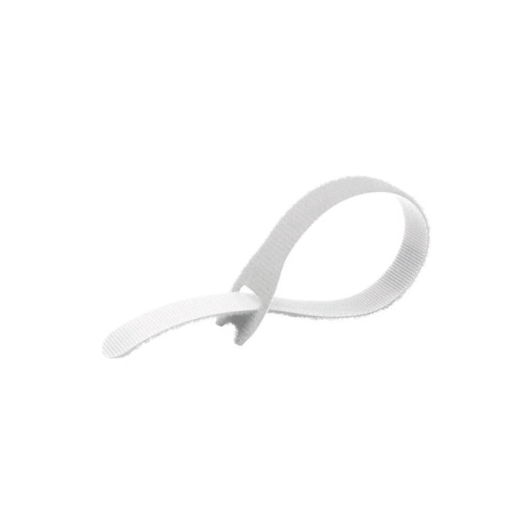 Brida textil blanca reutilizable RATIO con sistema de cierre autoadherente para organización de cables