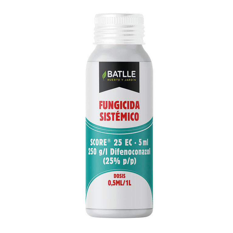 Bote de Fungicida Sistémico BATLLE Score 25 EC de 5ml para control de hongos en plantas