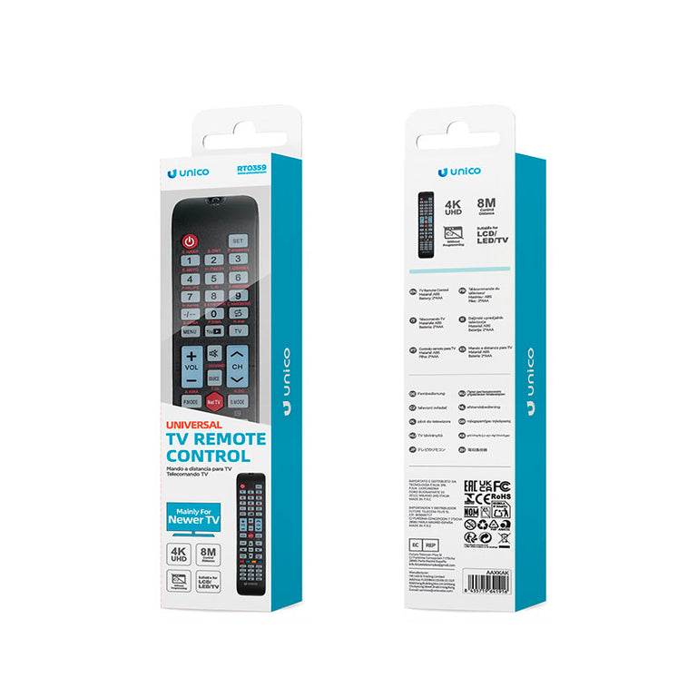 Mando a distancia UNICO para TV Hisense con botones de acceso directo a Netflix y YouTube.