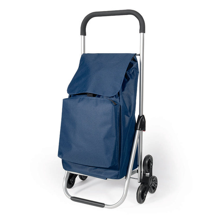 Carro de compra HABITEX AL-004 azul con chasis de aluminio y sistema de 6 ruedas para subir escaleras
