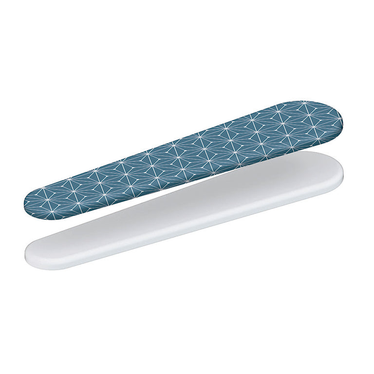 Funda para tabla planchamangas HABITEX con diseño geométrico azul y blanco de 62x20 cm