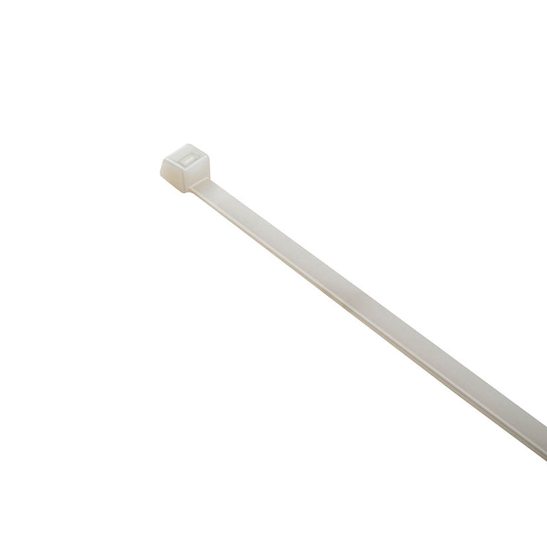 Detalle del cabezal de cierre de brida de nylon blanca RATIO