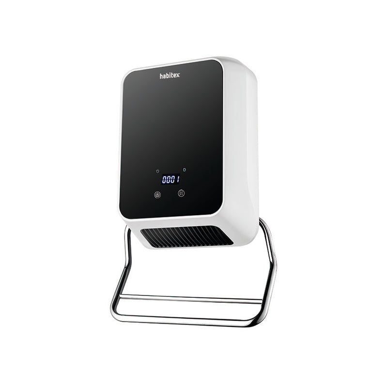 Calefactor split cerámico HABITEX blanco con soporte toallero y pantalla digital