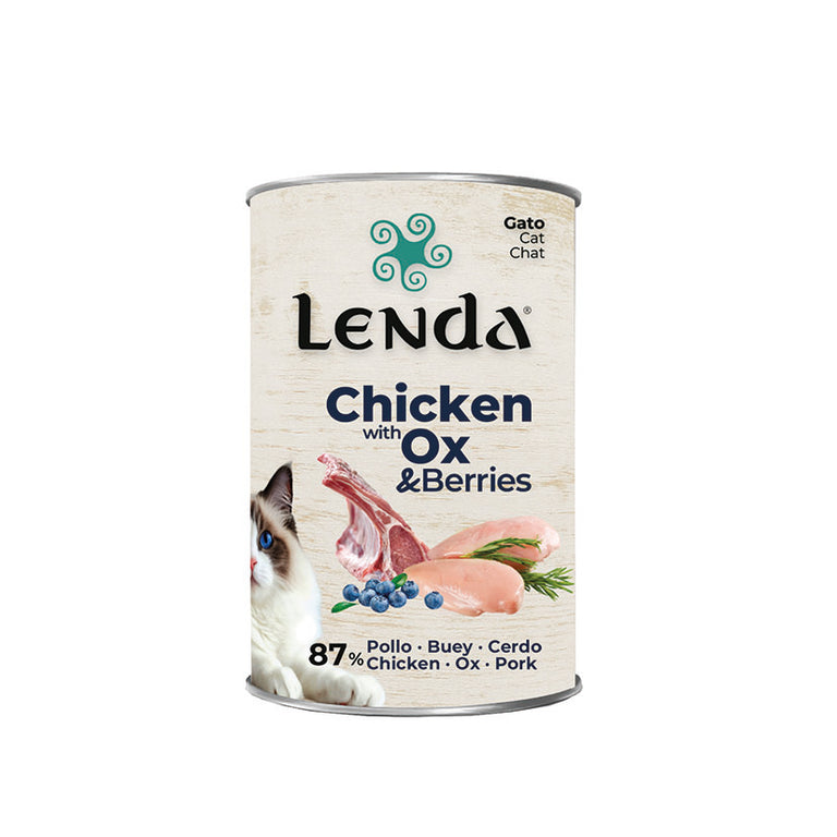 Alimento húmedo Lenda Urban para gatos pollo con buey y arándanos hipoalergénico