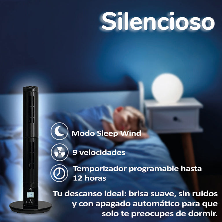 Ventilador de Torre HJM Glaziar 2 Secciones 45W 9 Velocidades