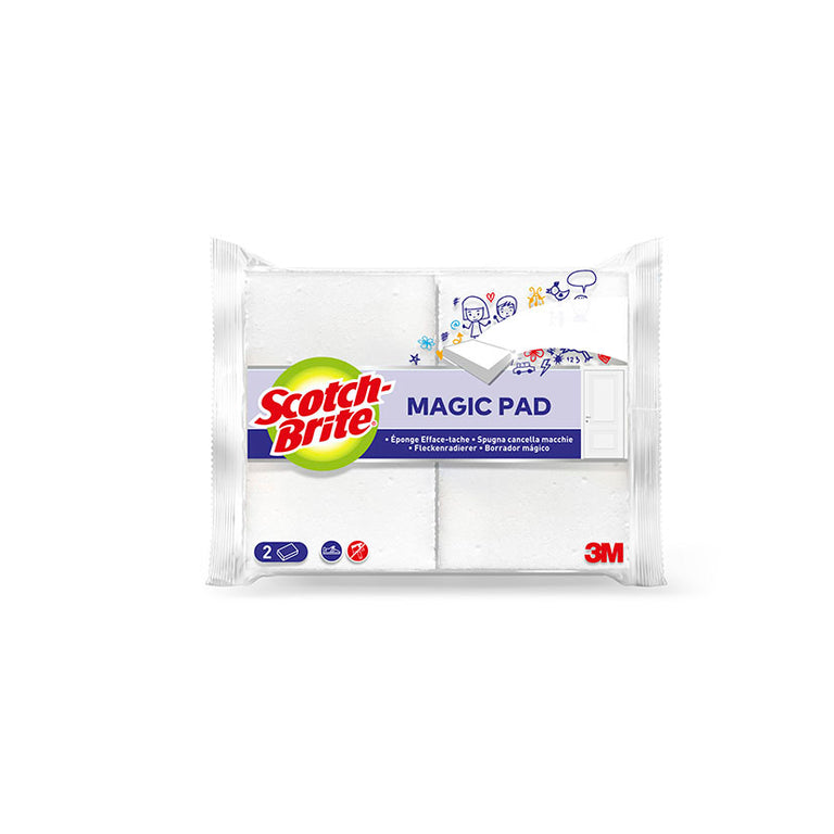 Pack de 2 unidades de Borrador Mágico Scotch-Brite Magic Pad de 3M para eliminar manchas difíciles.