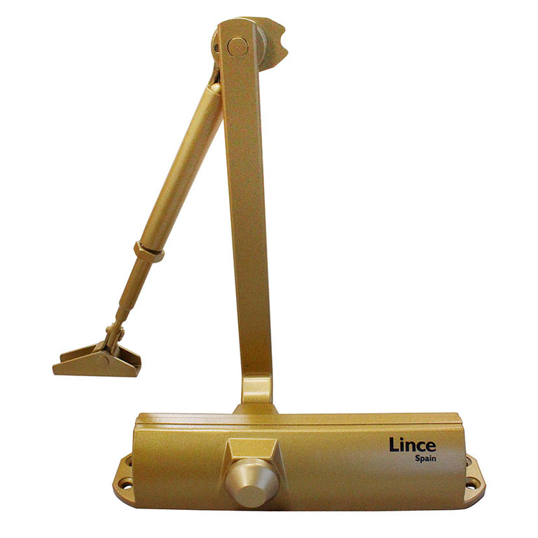Mecanismo cierrapuertas Lince CPA24 color oro con fuerza regulable