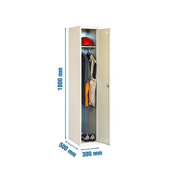 Taquilla Simonlocker DIY Single 300 Gris 1800x300x500mm (Módulo Inicial y Adicional)