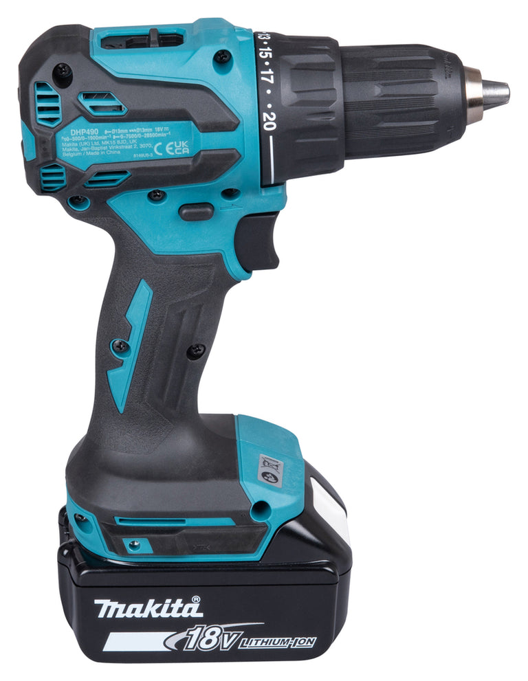 Taladro Percutor Makita DHP490SM1J 18V LXT 65Nm Brushless