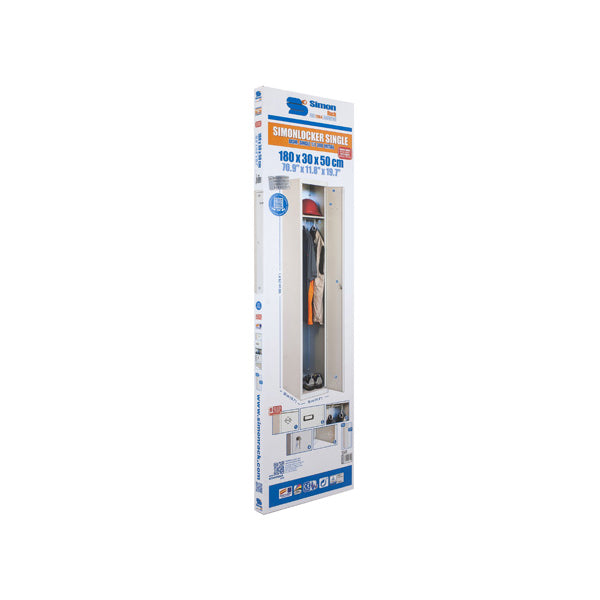 Taquilla Simonlocker DIY Single 300 Gris 1800x300x500mm (Módulo Inicial y Adicional)