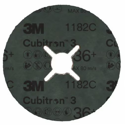 Disco de Fibra 3M™ Cubitron™ 3 para Desbaste - Grano 36+ a 80+