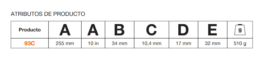 Llave Ajustable Bahco 93C de 10" Cromada Profesional
