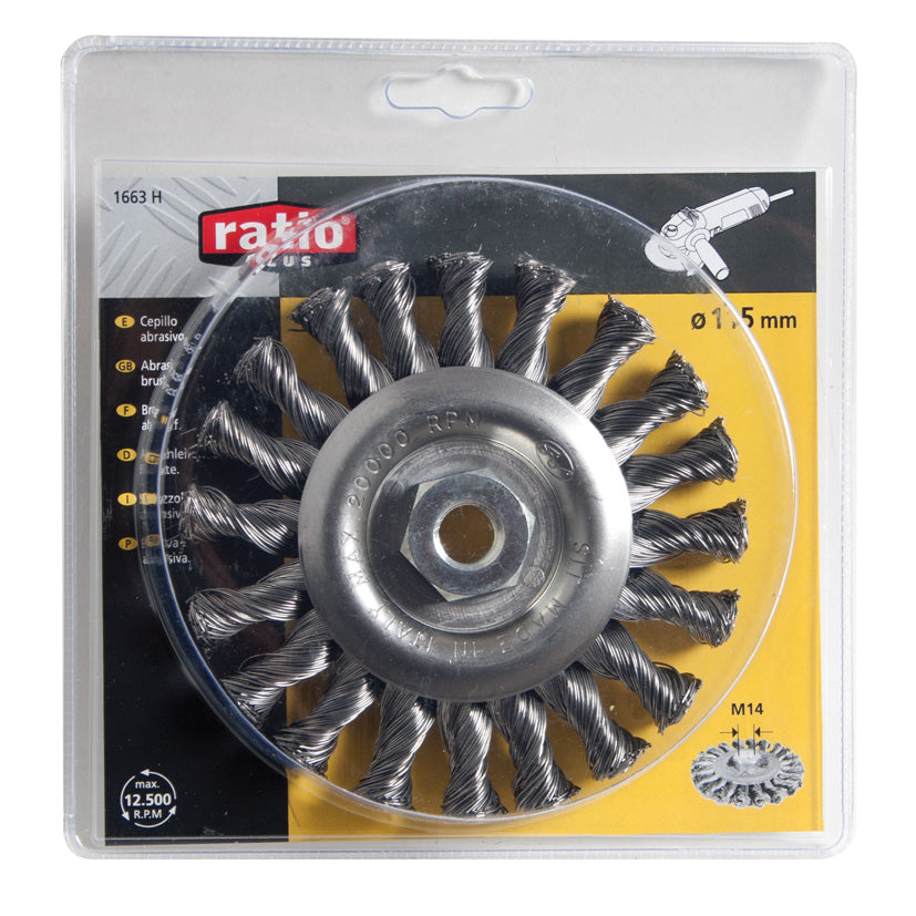Cepillo Taza Cónico Alambre Trenzado Ratio Ratio — Abrasivos para Electroportatil