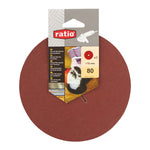 Pack de 3 discos de fibra RATIO 178mm grano 80 para metal, pintura y madera