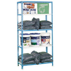 Estantería Metálica Kit Practic 40 (180kg/balda) Blanco y Azul