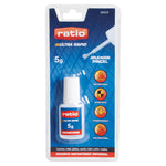 Pegamento cianocrilato RATIO 5g con aplicador de pincel para superficies precisas.