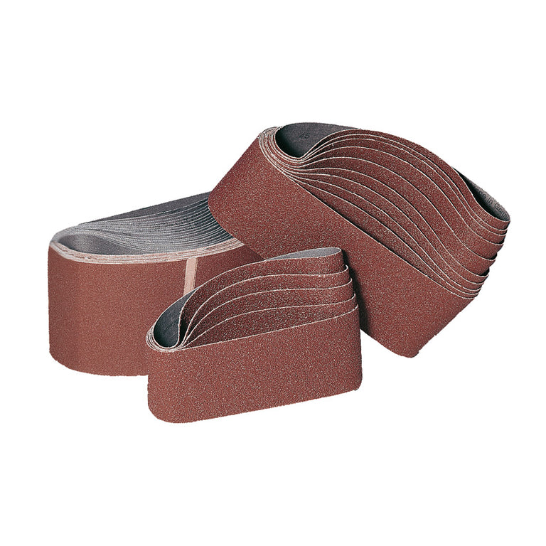 Pack de bandas abrasivas Flexovit T33X de óxido de aluminio color marrón para lijadora de banda