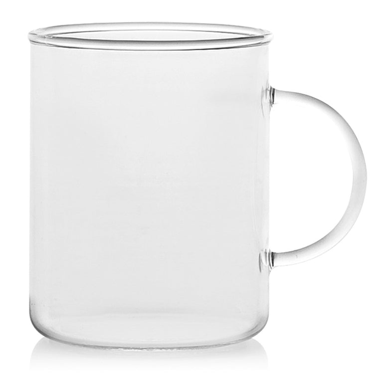 Mug de cristal borosilicato transparente con asa de 40cl para café e infusiones