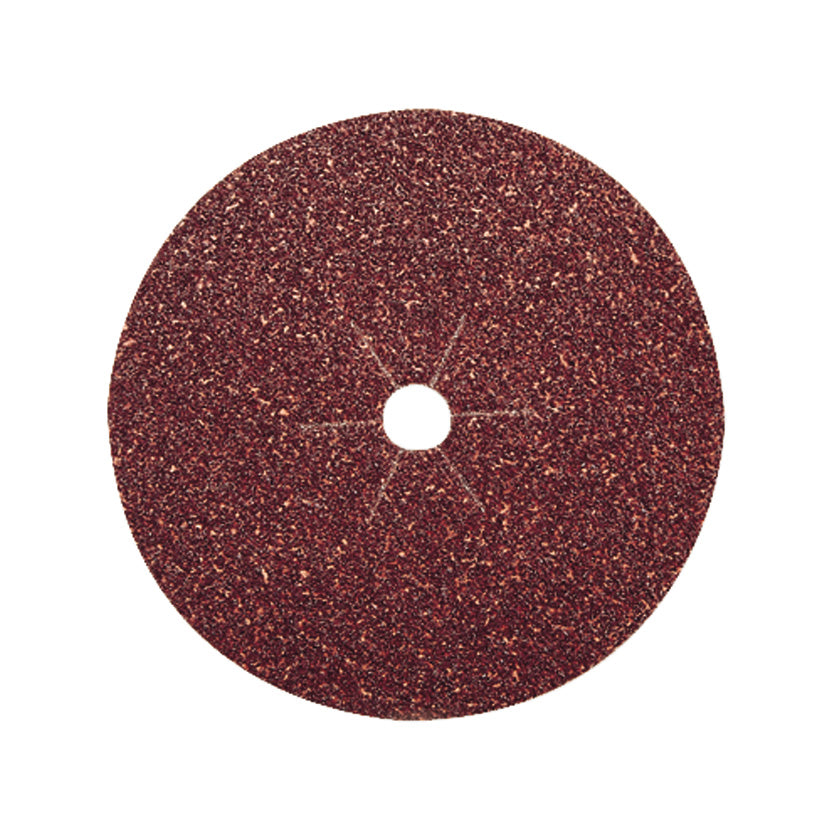 Disco abrasivo circular color marrón con centro ranurado para taladro diámetro 127 mm