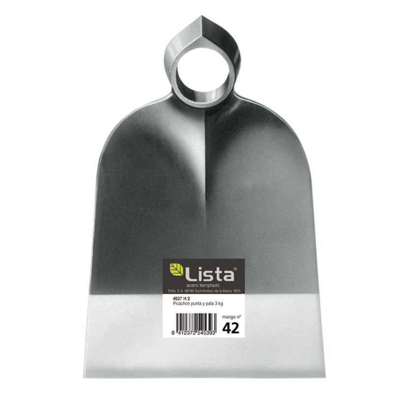 Azada forjada Nº 4 LISTA de acero templado barnizado, medidas 205x140mm para agricultura y jardín.