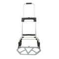 Carretilla plegable de aluminio RATIO abierta con base de carga y mango extensible